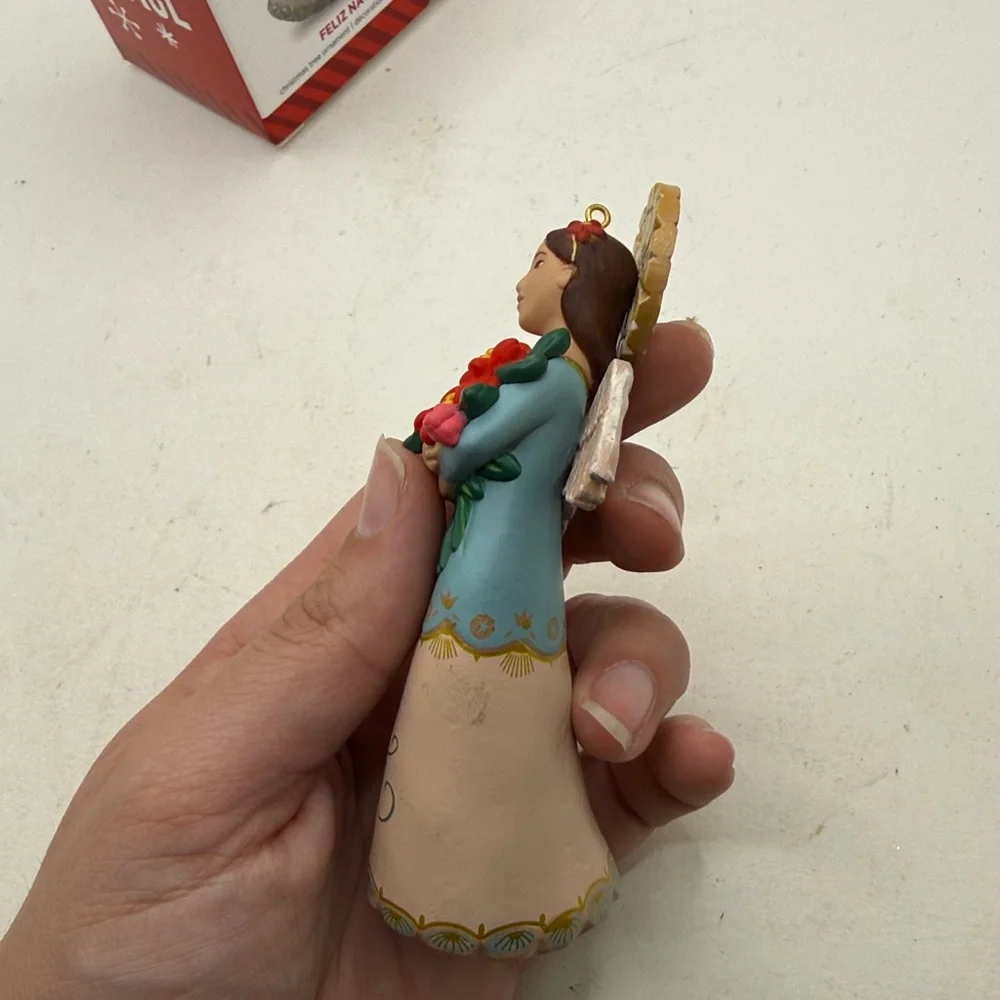 Hallmark Feliz Navidad Angel Flowers Christmas Ornament Collectible Decor